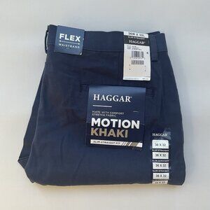 $60 Haggar Men’s Slim Straight Fit Stretch Twill Midnight Size 36X32